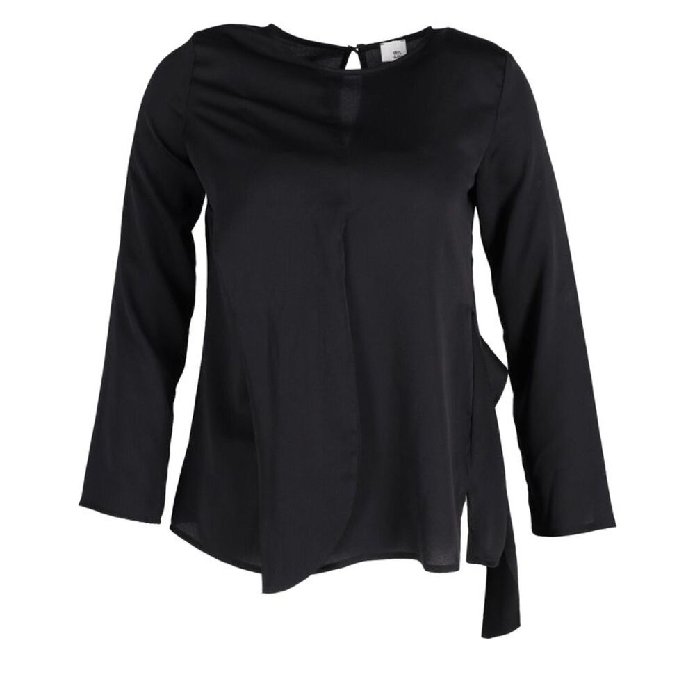 Iris & Ink Long Sleeve Blouse in Black Polyseter